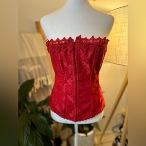 Fredrick’s of Hollywood red lace corset